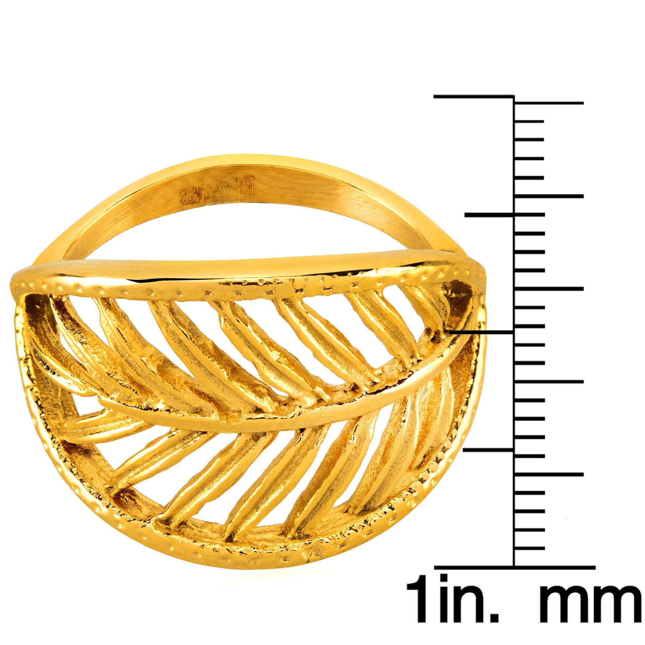 Foto 4 pulgar | Anillo West Coast Jewelry Elya De Acero Inoxidable Chapado En Oro - Venta Internacional.