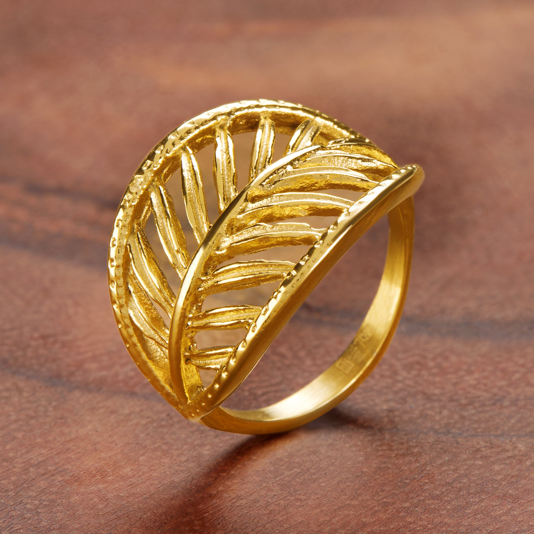 Foto 7 pulgar | Anillo West Coast Jewelry Elya De Acero Inoxidable Chapado En Oro - Venta Internacional.