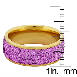 Foto 3 | Anillo West Coast Jewelry Elya De Acero Chapado En Oro Para Mujer - Venta Internacional.