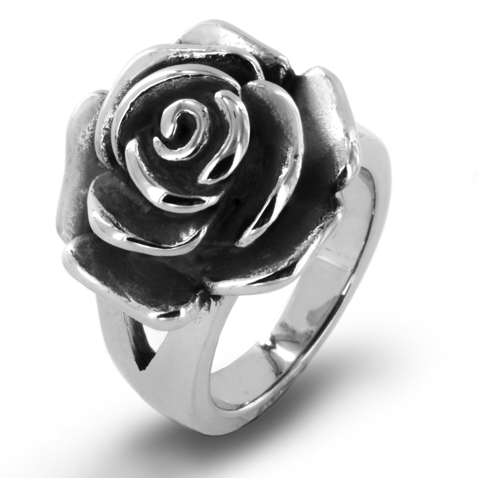Foto 1 | Anillo West Coast Jewelry Elya De Acero Inoxidable Con Forma De Rosa, Tamaño 6 - Venta Internacional.
