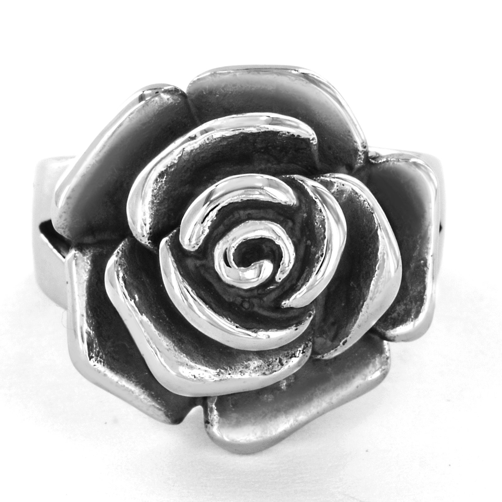 Foto 3 pulgar | Anillo West Coast Jewelry Elya De Acero Inoxidable Con Forma De Rosa, Tamaño 6 - Venta Internacional.