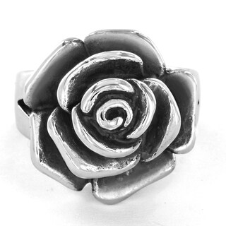 Foto 2 | Anillo West Coast Jewelry Elya De Acero Inoxidable Con Forma De Rosa, Tamaño 6 - Venta Internacional.