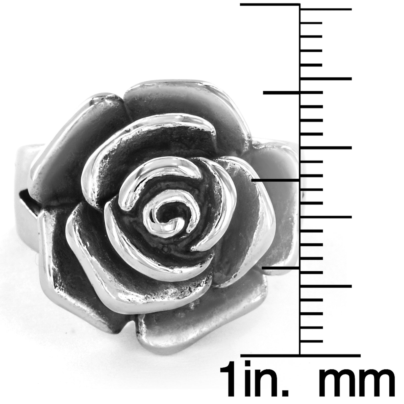 Foto 3 | Anillo West Coast Jewelry Elya De Acero Inoxidable Con Forma De Rosa, Tamaño 6 - Venta Internacional.