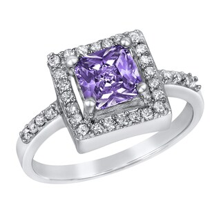Foto 1 | Anillo West Coast Jewelry De Plata De Ley Con Amatista Púrpura Con Circonita Cúbica - Venta Internacional.