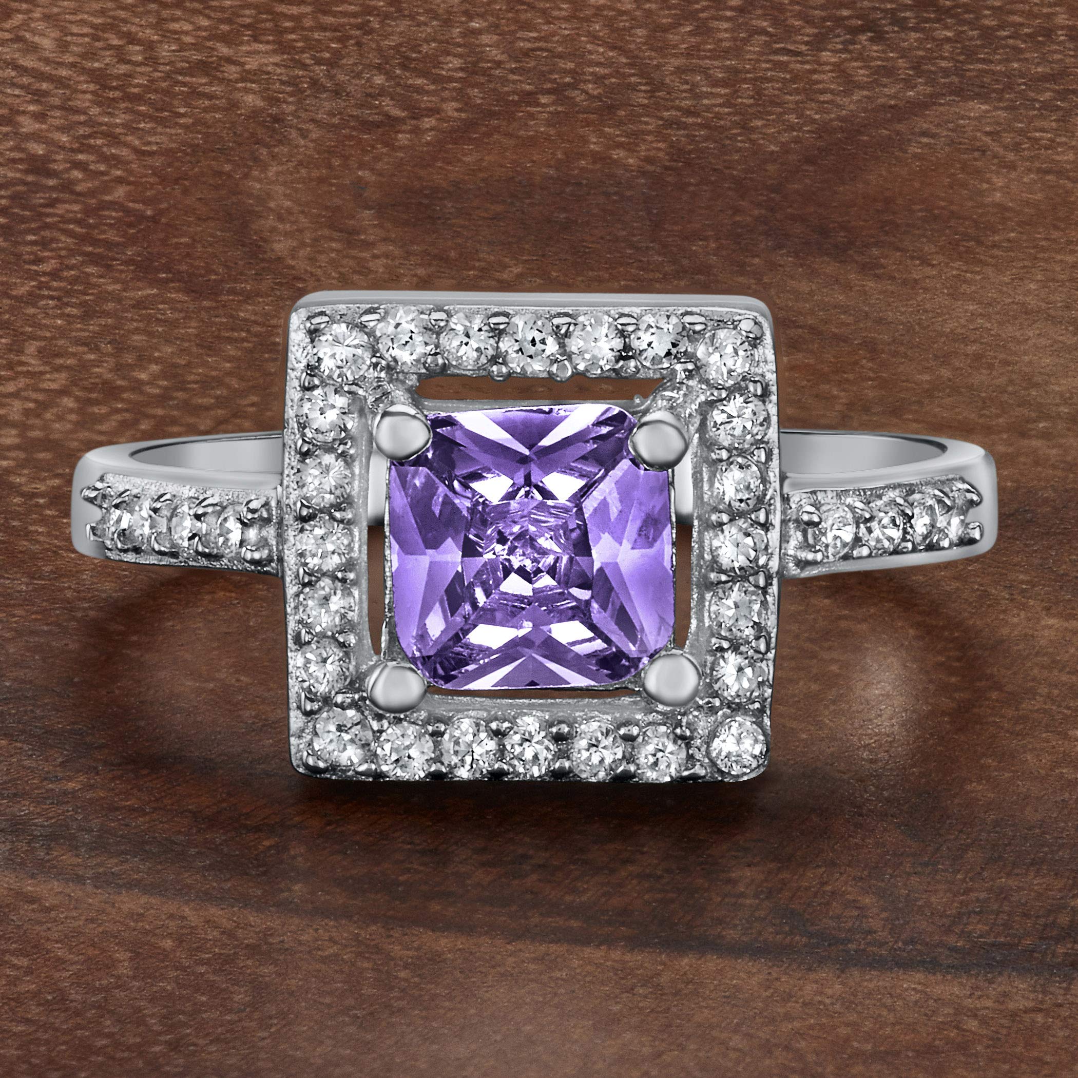 Foto 5 | Anillo West Coast Jewelry De Plata De Ley Con Amatista Púrpura Con Circonita Cúbica - Venta Internacional.