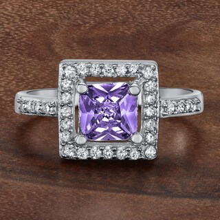 Foto 5 | Anillo West Coast Jewelry De Plata De Ley Con Amatista Púrpura Con Circonita Cúbica - Venta Internacional.