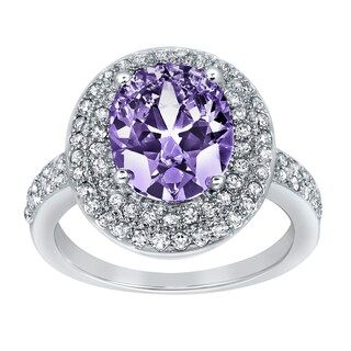 Foto 2 | Anillo West Coast Jewelry De Plata De Ley Con Amatista Púrpura Con Circonita Cúbica - Venta Internacional.