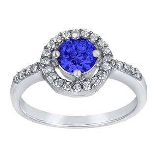 Foto 2 | Anillo De Plata De Ley 925 Con Circonita Cúbica Azul Montana De West Coast Jewelry - Venta Internacional.