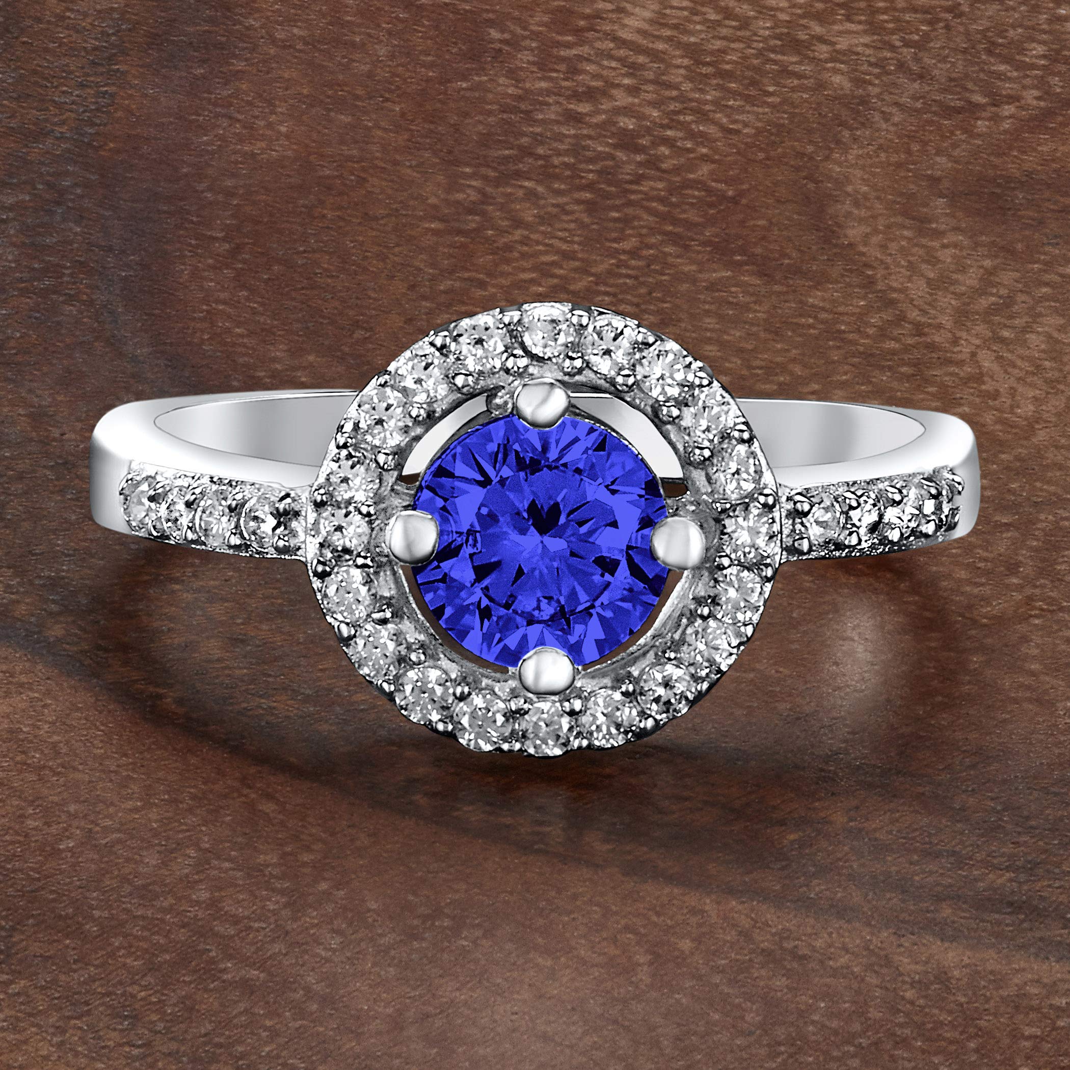 Foto 6 pulgar | Anillo De Plata De Ley 925 Con Circonita Cúbica Azul Montana De West Coast Jewelry - Venta Internacional.
