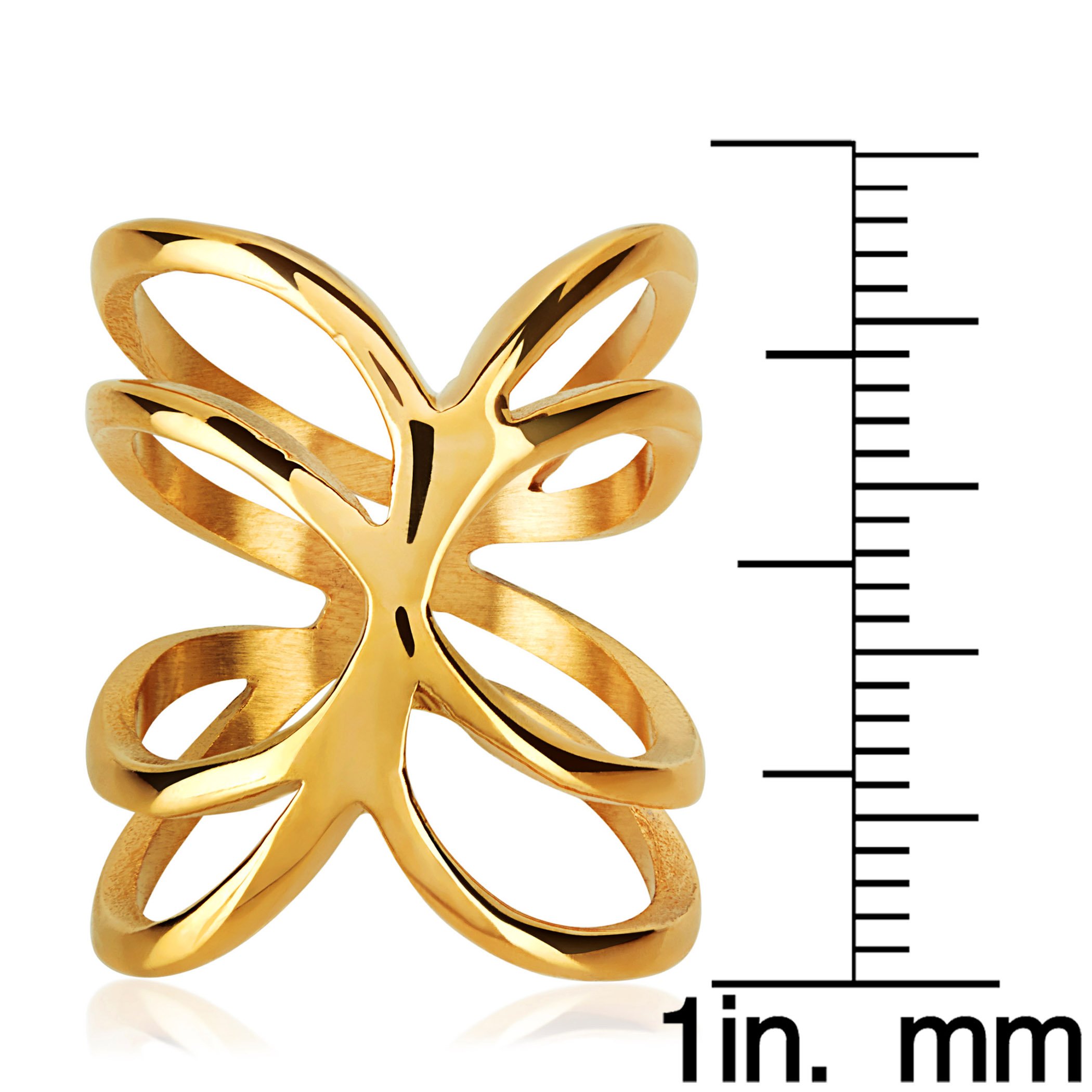 Foto 3 | Anillo West Coast Jewelry Elya De Acero Inoxidable Chapado En Oro - Venta Internacional.