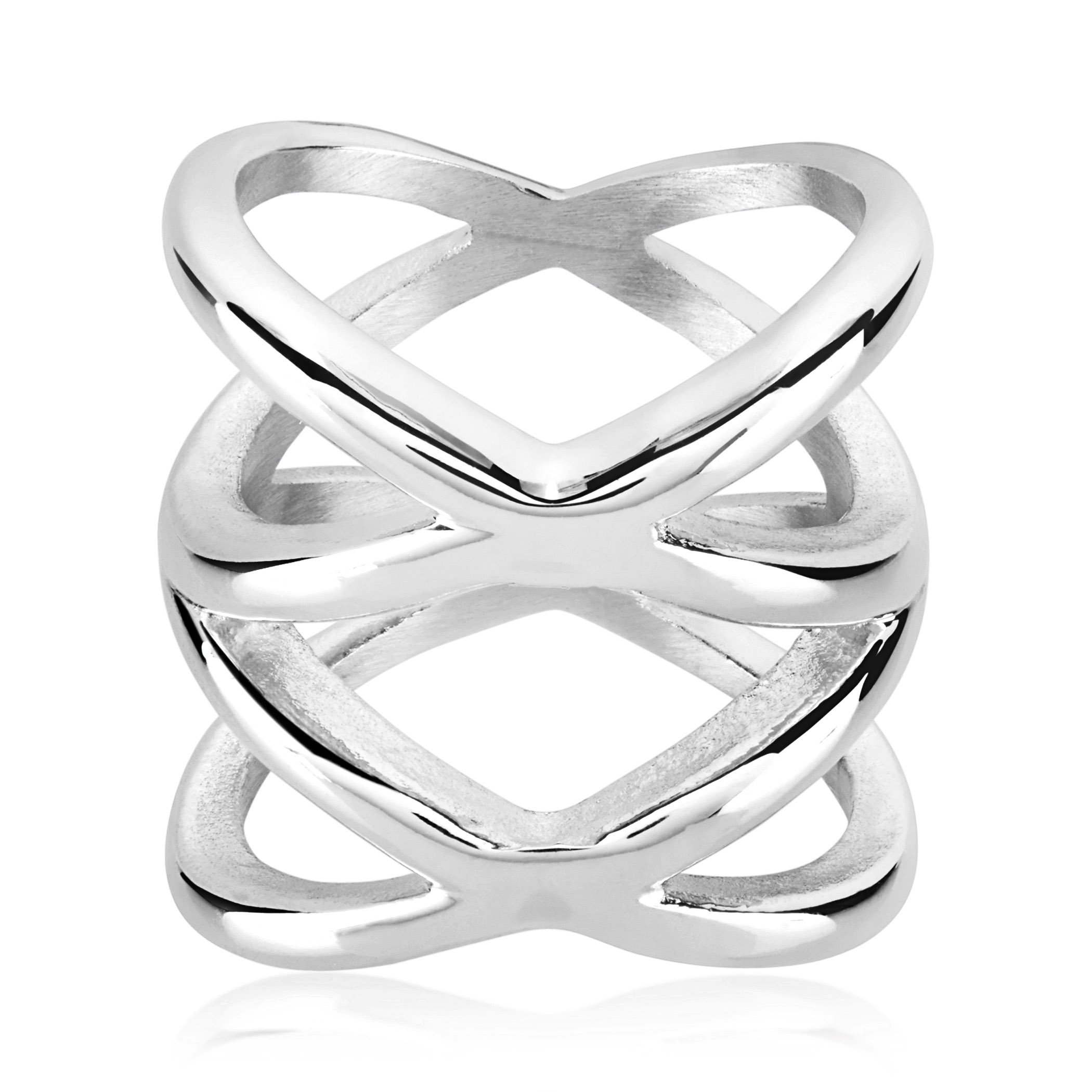 Foto 2 pulgar | Anillo West Coast Jewelry Elya Split Crisscross Orbit 22 Mm - Venta Internacional.
