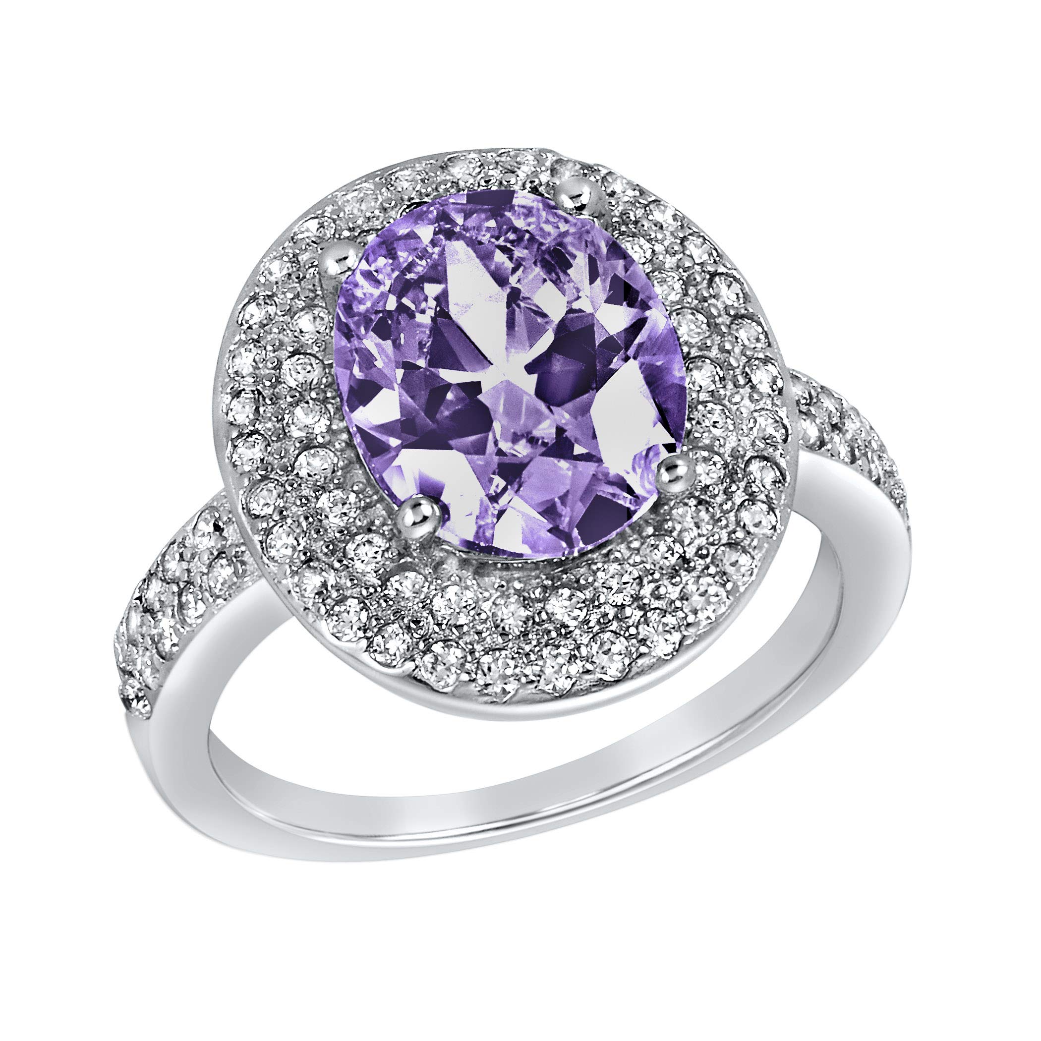 Foto 1 | Anillo West Coast Jewelry De Plata De Ley Con Amatista Púrpura Con Circonita Cúbica - Venta Internacional.
