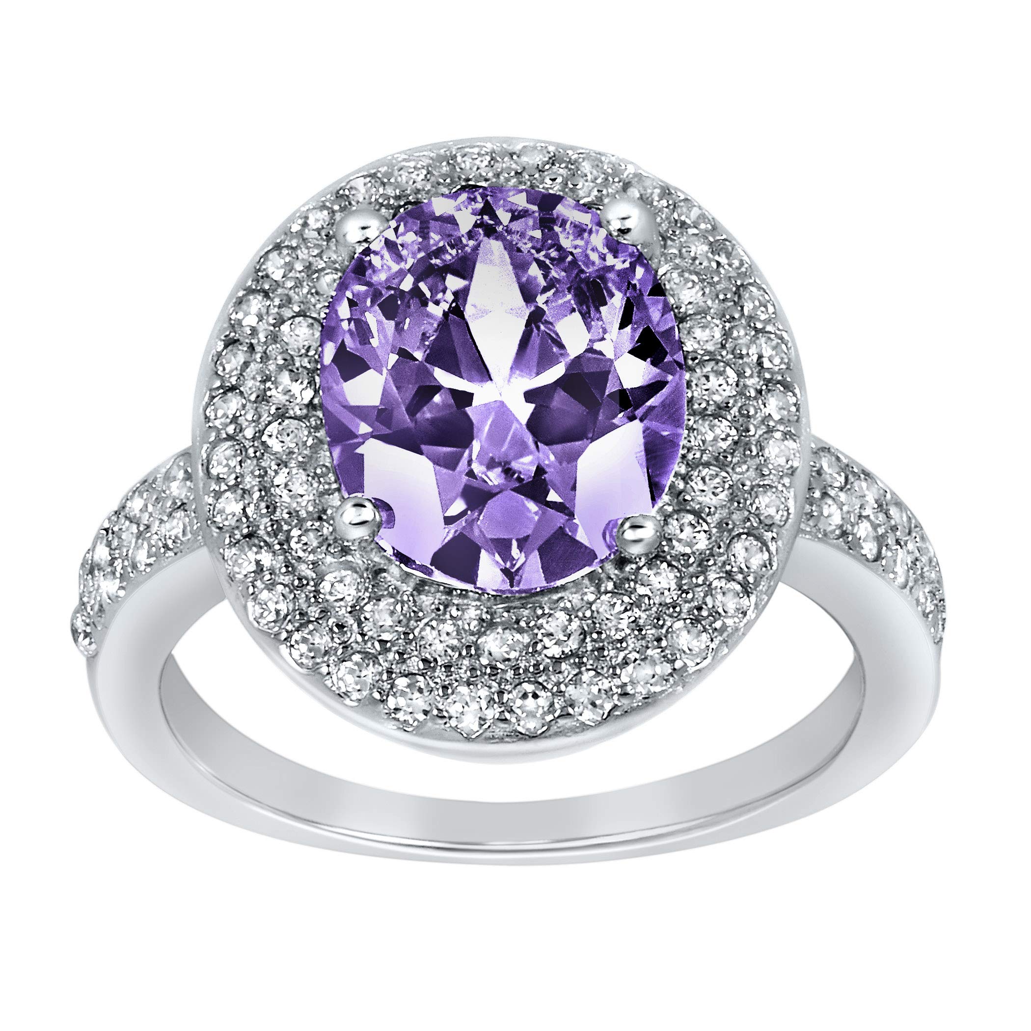 Foto 2 | Anillo West Coast Jewelry De Plata De Ley Con Amatista Púrpura Con Circonita Cúbica - Venta Internacional.