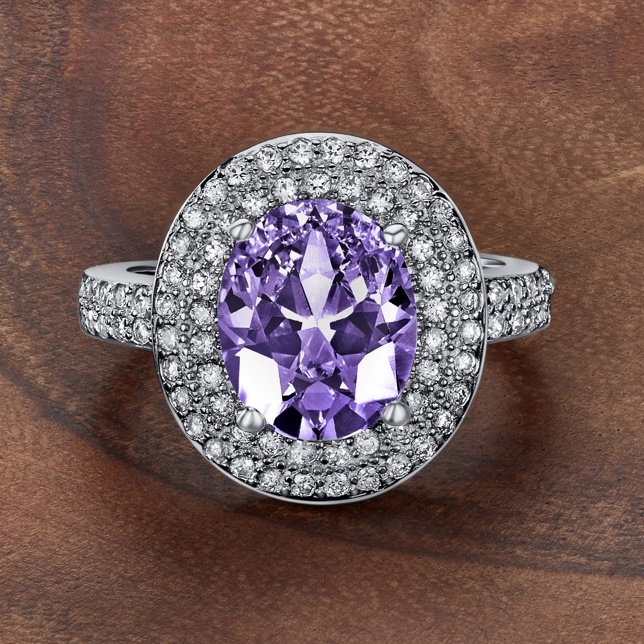 Foto 4 | Anillo West Coast Jewelry De Plata De Ley Con Amatista Púrpura Con Circonita Cúbica - Venta Internacional.
