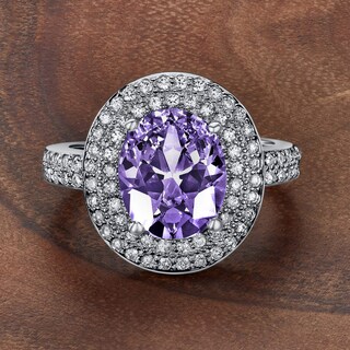 Foto 4 | Anillo West Coast Jewelry De Plata De Ley Con Amatista Púrpura Con Circonita Cúbica - Venta Internacional.