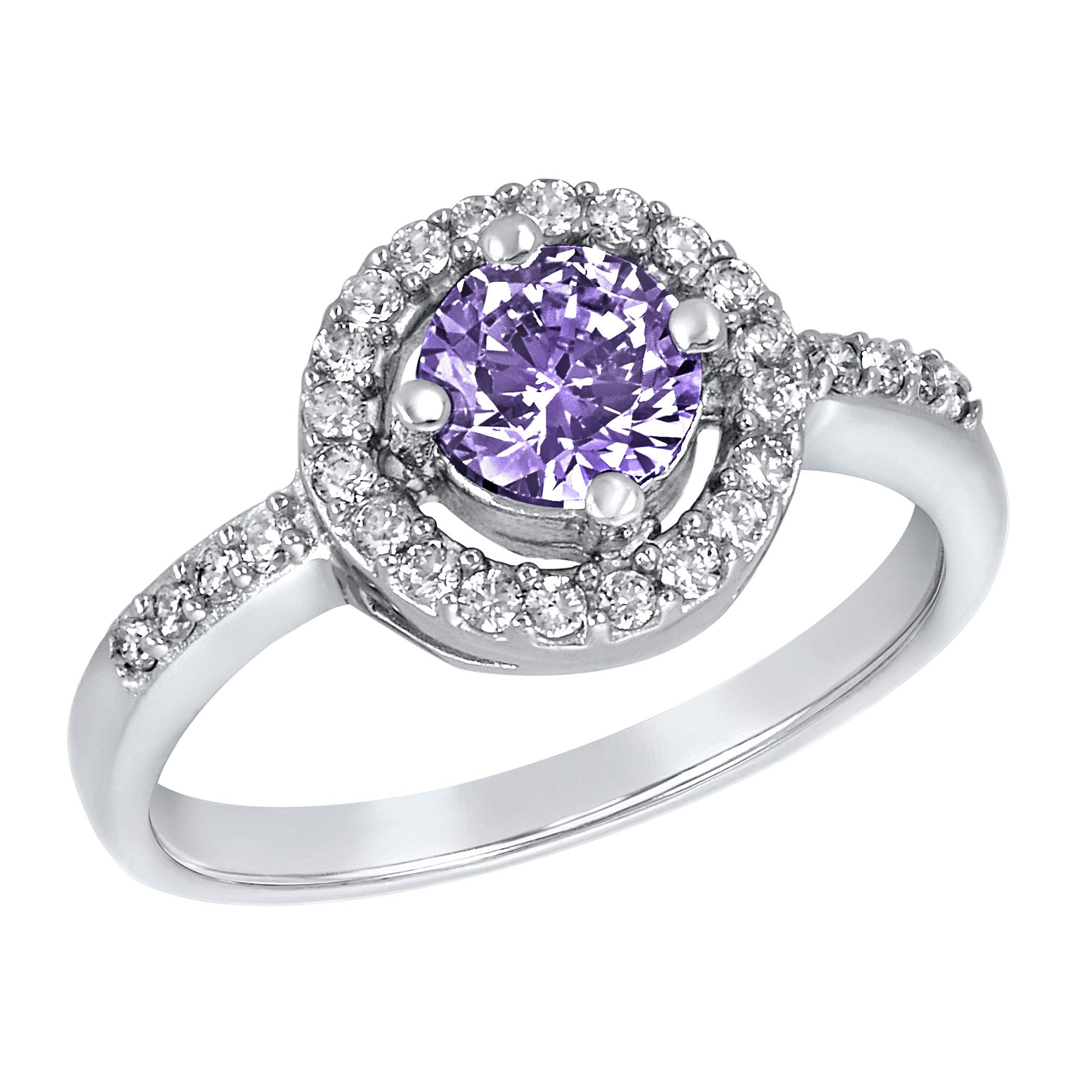 Foto 1 | Anillo De Plata De Ley Con Amatista Con Circonita Cúbica De West Coast Jewelry - Venta Internacional.