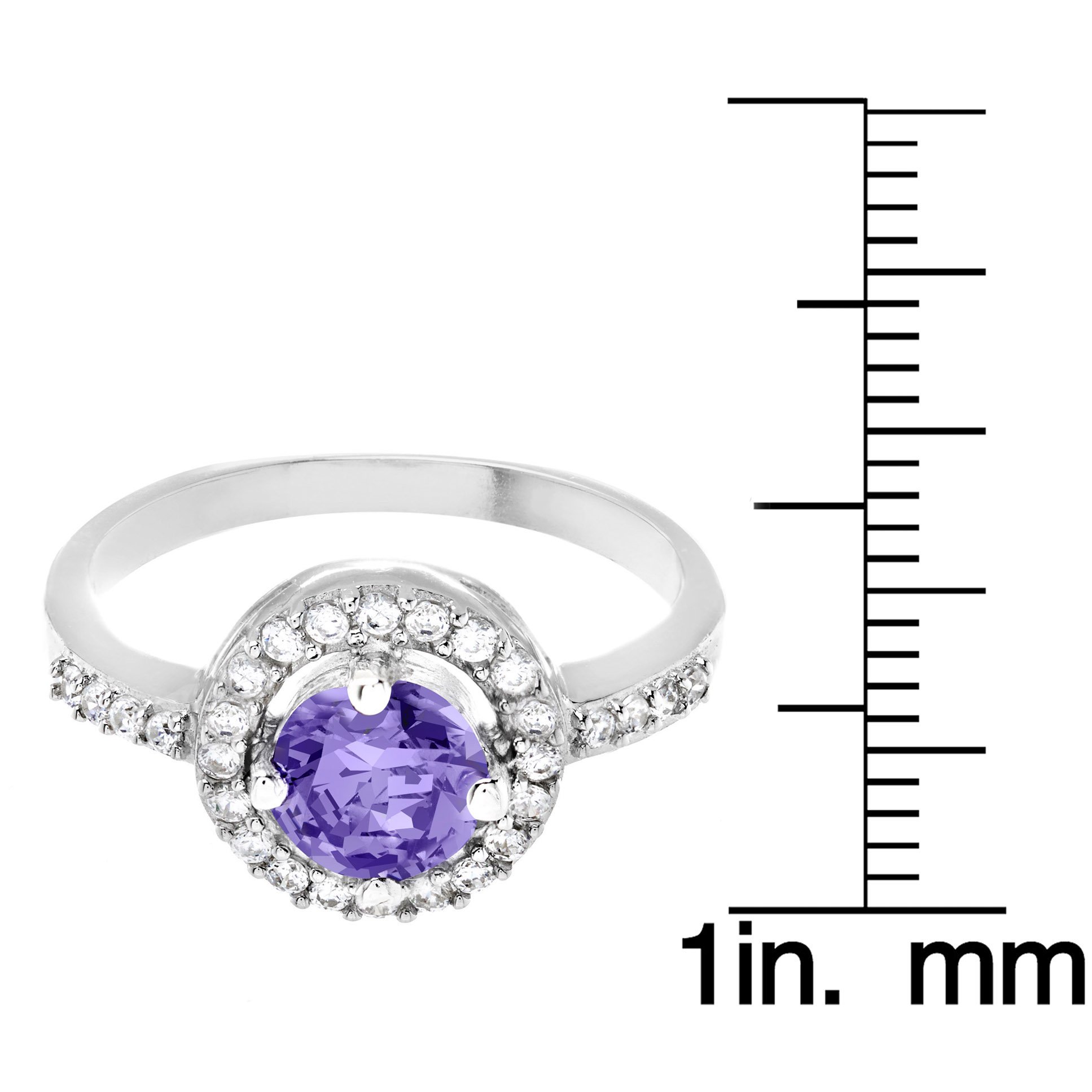 Foto 4 pulgar | Anillo De Plata De Ley Con Amatista Con Circonita Cúbica De West Coast Jewelry - Venta Internacional.