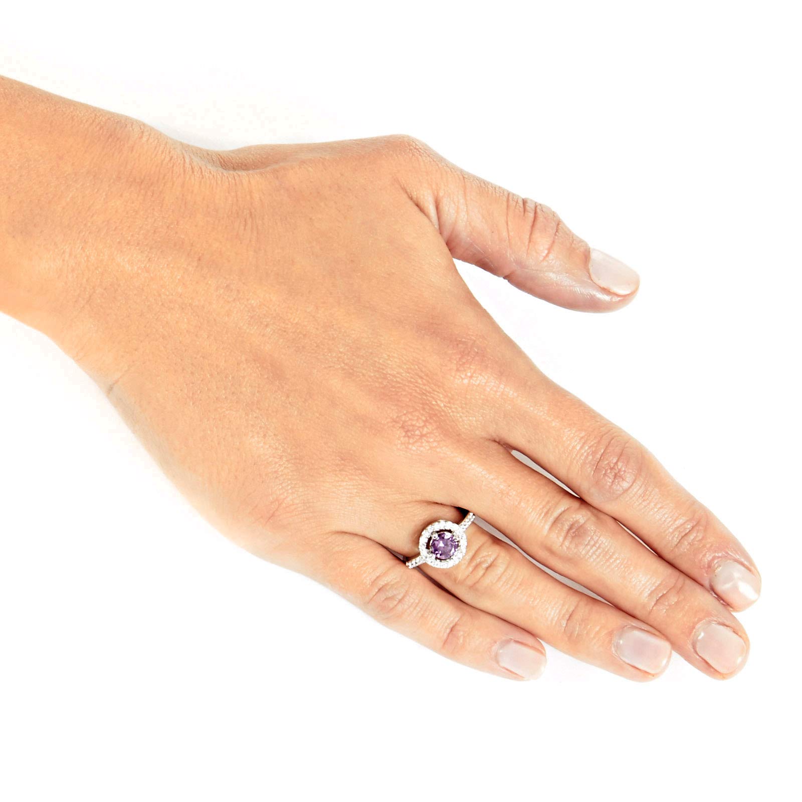 Foto 5 pulgar | Anillo De Plata De Ley Con Amatista Con Circonita Cúbica De West Coast Jewelry - Venta Internacional.