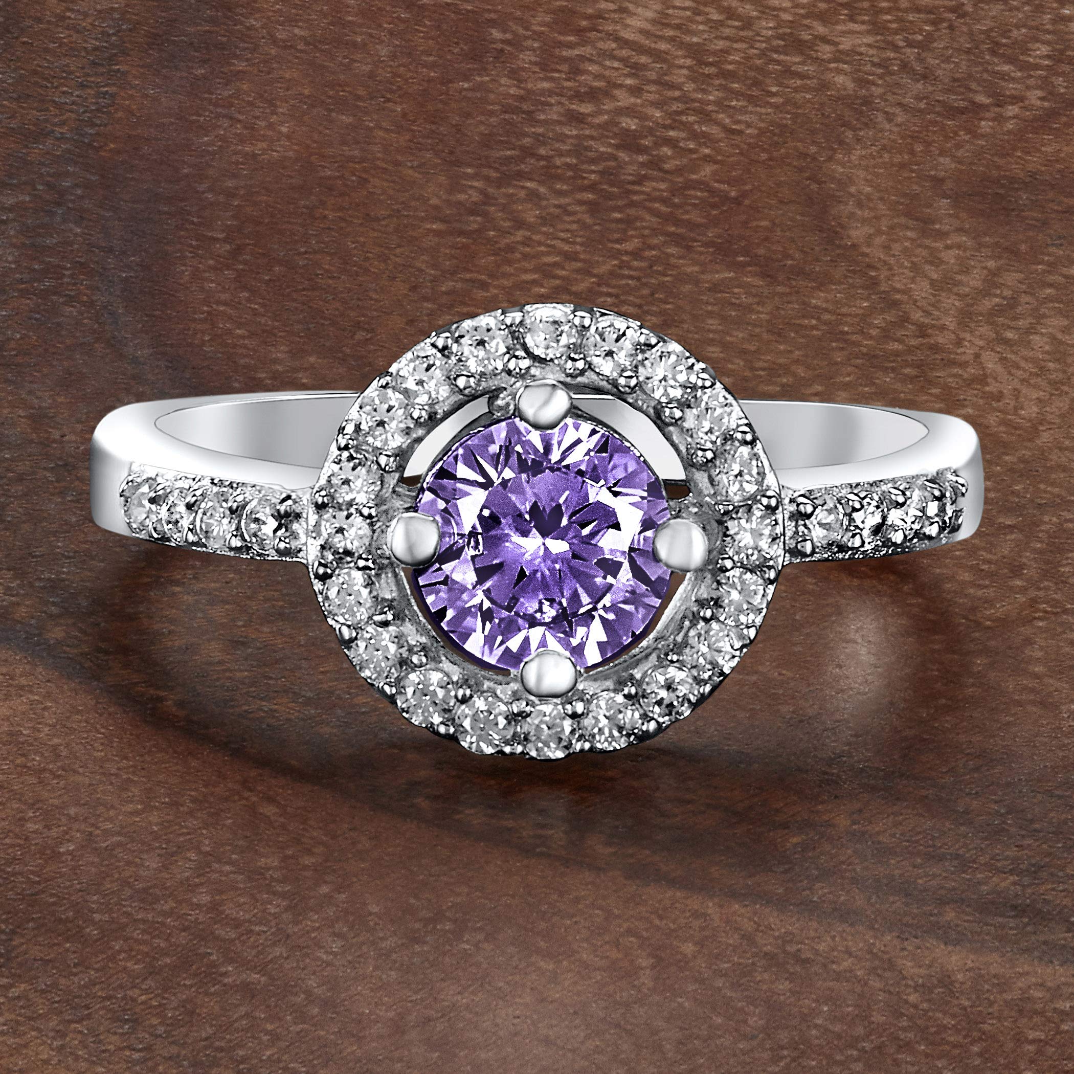 Foto 5 | Anillo De Plata De Ley Con Amatista Con Circonita Cúbica De West Coast Jewelry - Venta Internacional.