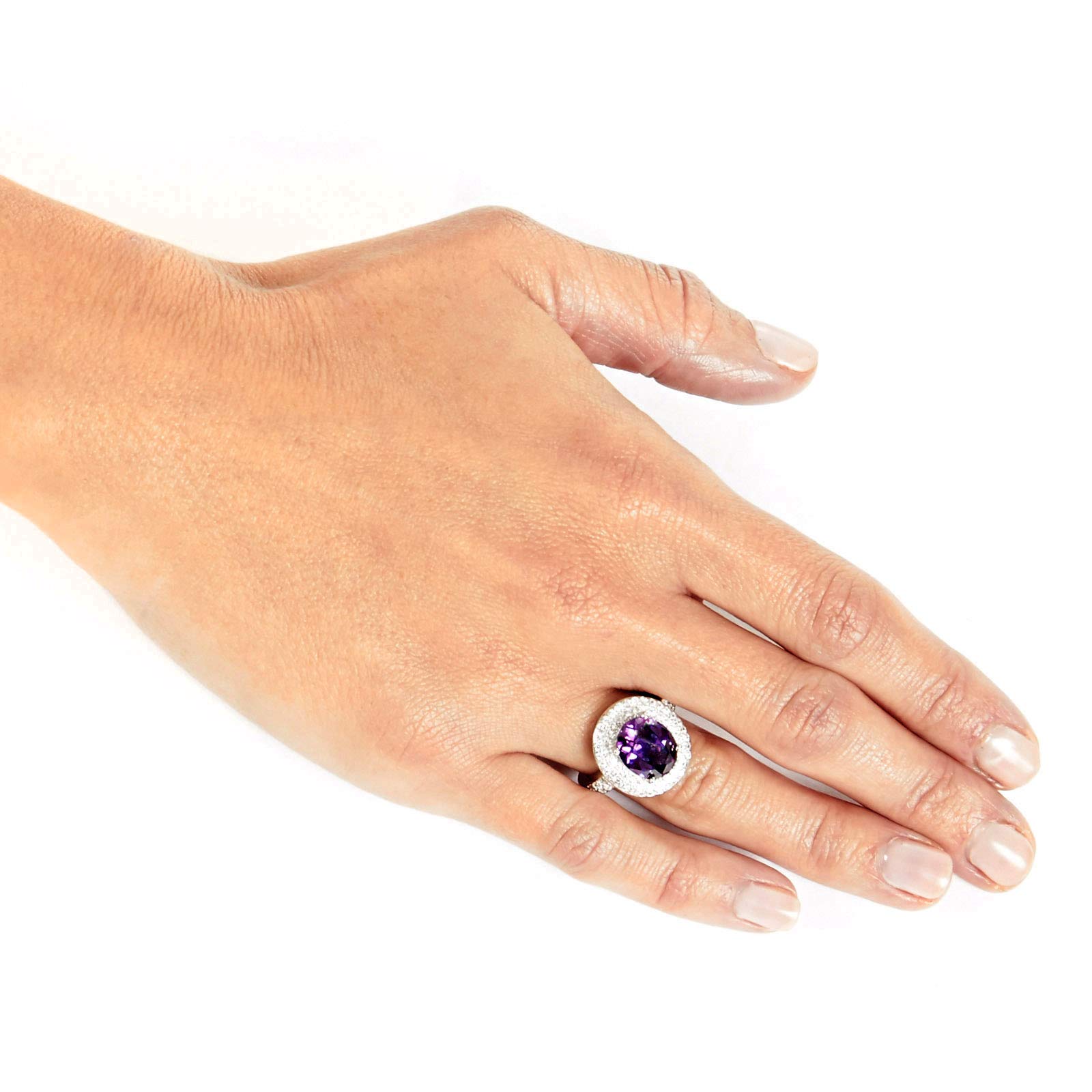 Foto 4 pulgar | Anillo West Coast Jewelry De Plata De Ley Con Amatista Púrpura Con Circonita Cúbica - Venta Internacional.