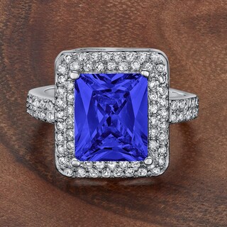 Foto 5 | Anillo De Plata De Ley Con Circonita Cúbica Azul Montana De West Coast Jewelry - Venta Internacional.