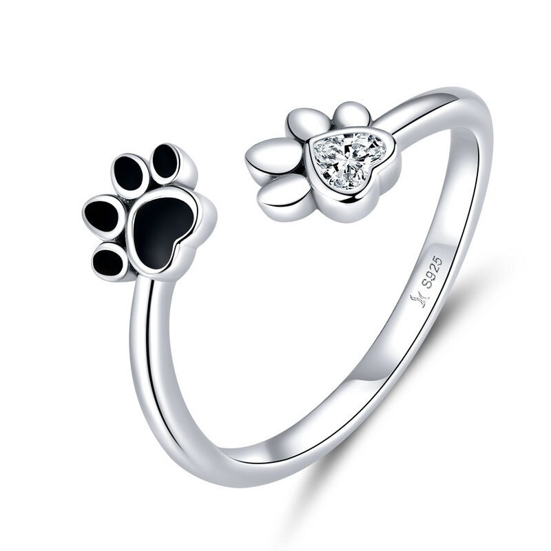 Foto 2 pulgar | Anillo Chulada, Huellitas Perro De Plata .925 Con Chapa De Platino, Se Pude Mojar