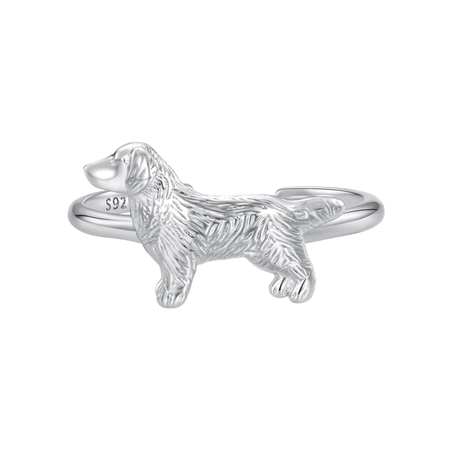 Anillo Chulada, Perro Labrador De Plata .925 Con Chapa De Platino, Se Pude Mojar $699