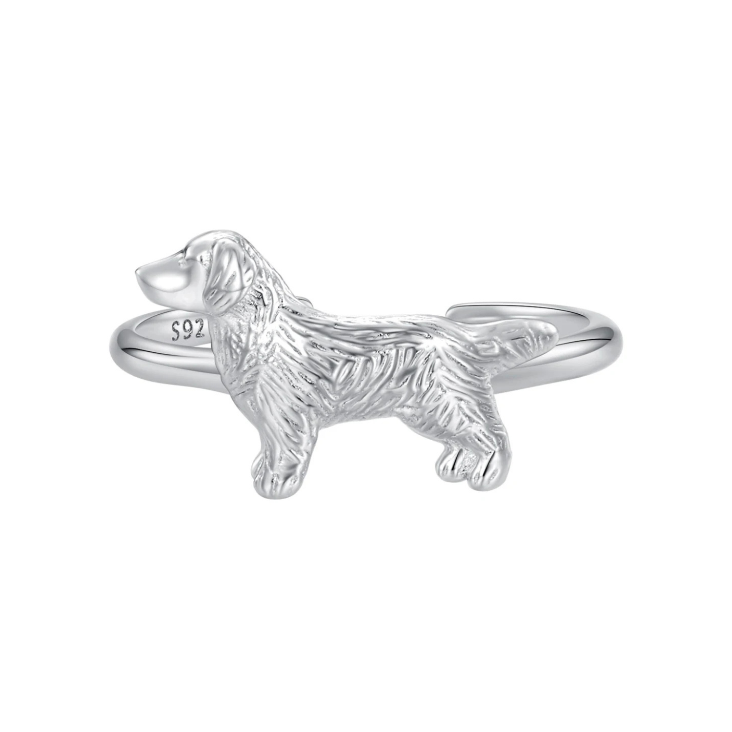 Foto 2 pulgar | Anillo Chulada, Perro Labrador De Plata .925 Con Chapa De Platino, Se Pude Mojar
