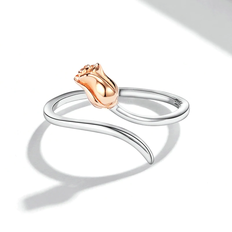 Foto 5 pulgar | Anillo Chulada, Rosa Flor De Plata .925 Con Chapa De Platino, Se Pude Mojar