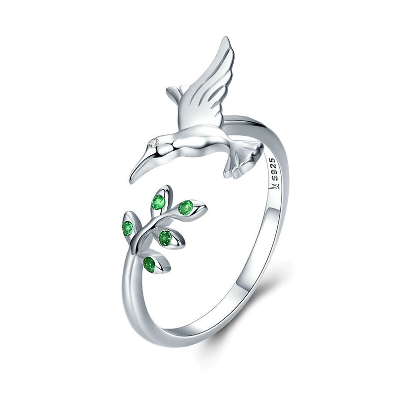 Anillo Chulada, Colibrí De Plata .925 Con Chapa De Platino, Se Pude Mojar $599