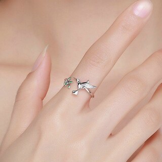Foto 2 | Anillo Chulada, Colibrí De Plata .925 Con Chapa De Platino, Se Pude Mojar