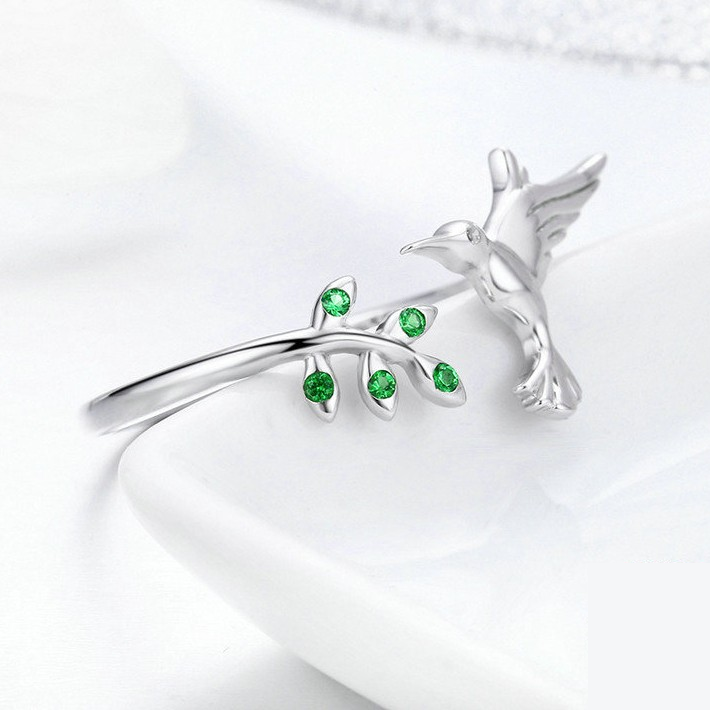 Foto 4 pulgar | Anillo Chulada, Colibrí De Plata .925 Con Chapa De Platino, Se Pude Mojar