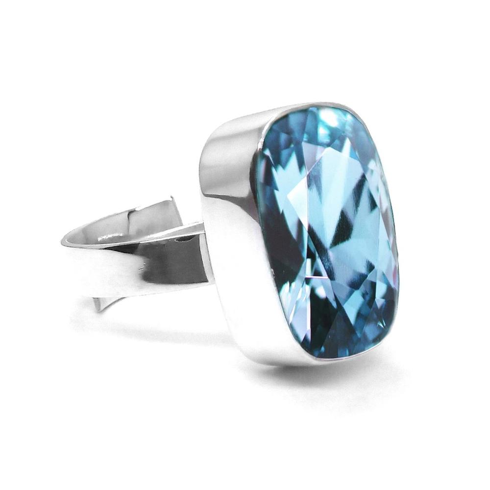 Foto 1 | Anillo Zvezda, Colección Argenta Plata .925 Corte Baguette