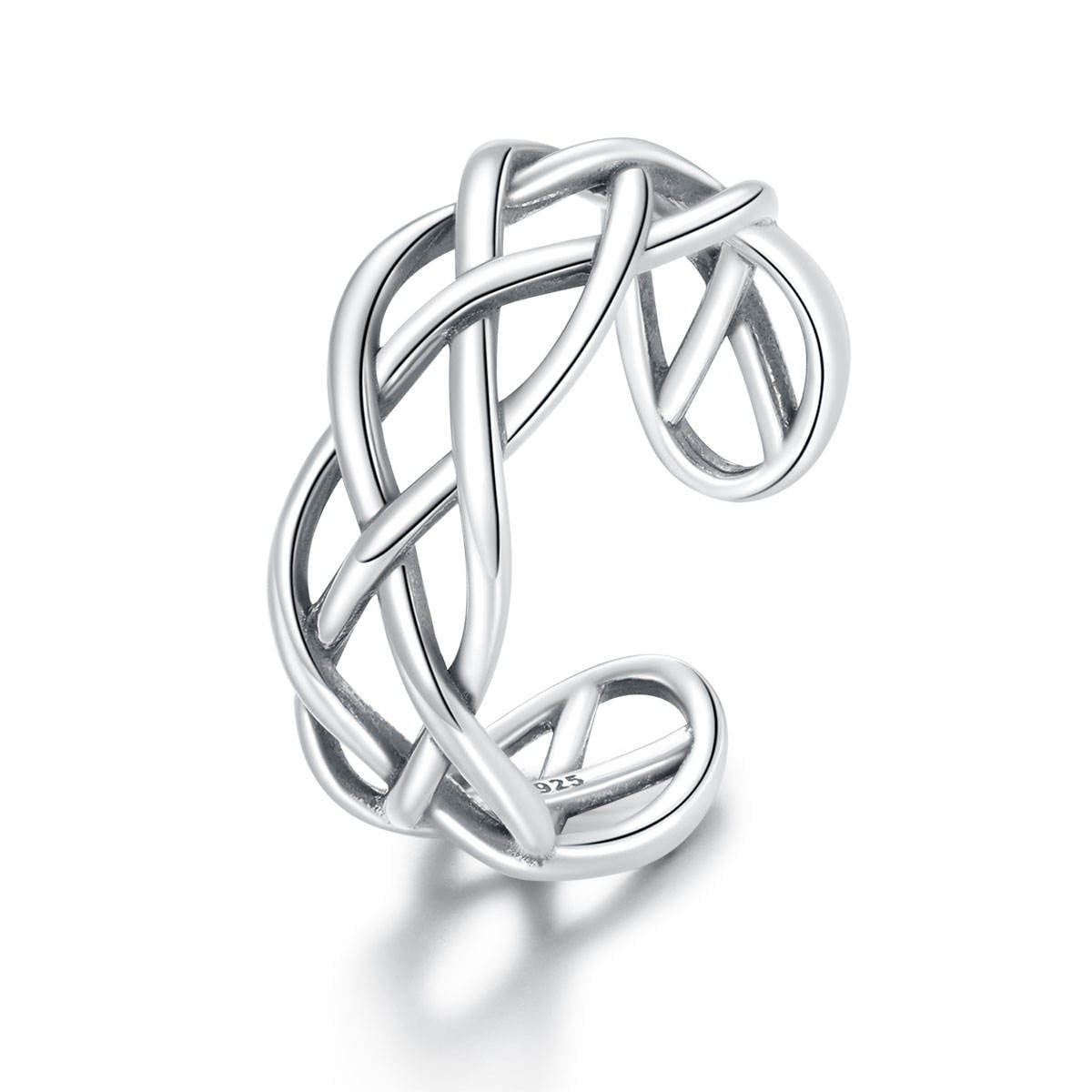 Anillo Chulada, Trenzado De Plata .925 Con Chapa De Platino, Se Pude Mojar $739