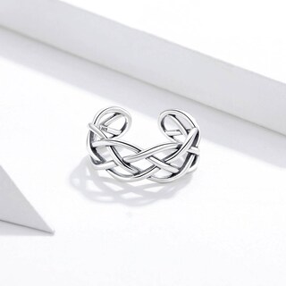 Foto 3 | Anillo Chulada, Trenzado De Plata .925 Con Chapa De Platino, Se Pude Mojar