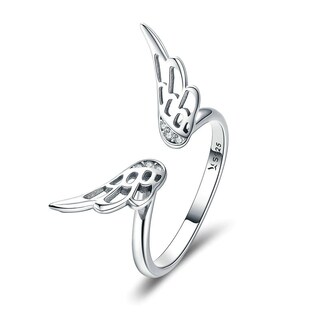 Foto 1 | Anillo Chulada, Alas De Ángel De Plata .925 Con Chapa De Platino, Se Pude Mojar