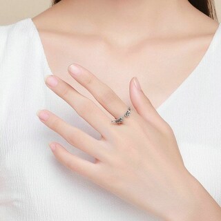 Foto 2 | Anillo Chulada, Alas De Ángel De Plata .925 Con Chapa De Platino, Se Pude Mojar