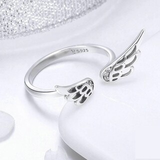 Foto 3 | Anillo Chulada, Alas De Ángel De Plata .925 Con Chapa De Platino, Se Pude Mojar