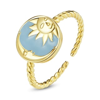 Foto 1 | Anillo Chulada Sol Y Luna De Plata .925 Con Chapa De Platino Se Pude Mojar