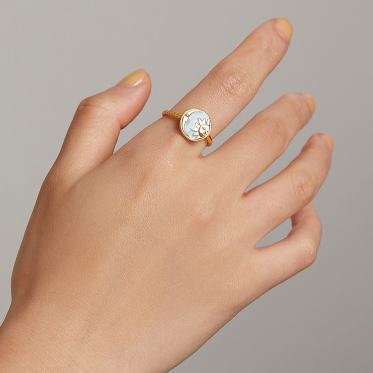Foto 2 | Anillo Chulada  Sol Y Luna De Plata .925 Con Chapa De Platino  Se Pude Mojar