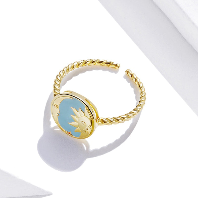 Foto 4 | Anillo Chulada  Sol Y Luna De Plata .925 Con Chapa De Platino  Se Pude Mojar