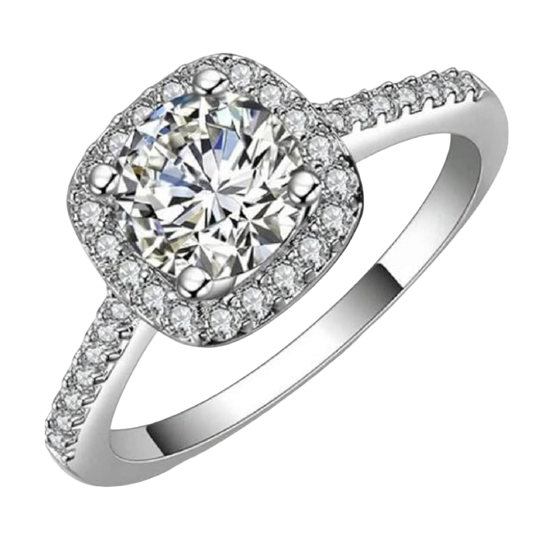 Foto 2 pulgar | Joyería Xtellar: Anillos De Compromiso De Estilo Soleste - Corte Cojín - Joyas De Lujo Resistentes Y Diarias P