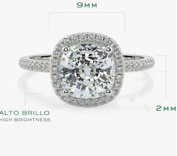 Foto 2 | Joyería Xtellar: Anillos De Compromiso De Estilo Soleste - Corte Cojín - Joyas De Lujo Resistentes Y Diarias P