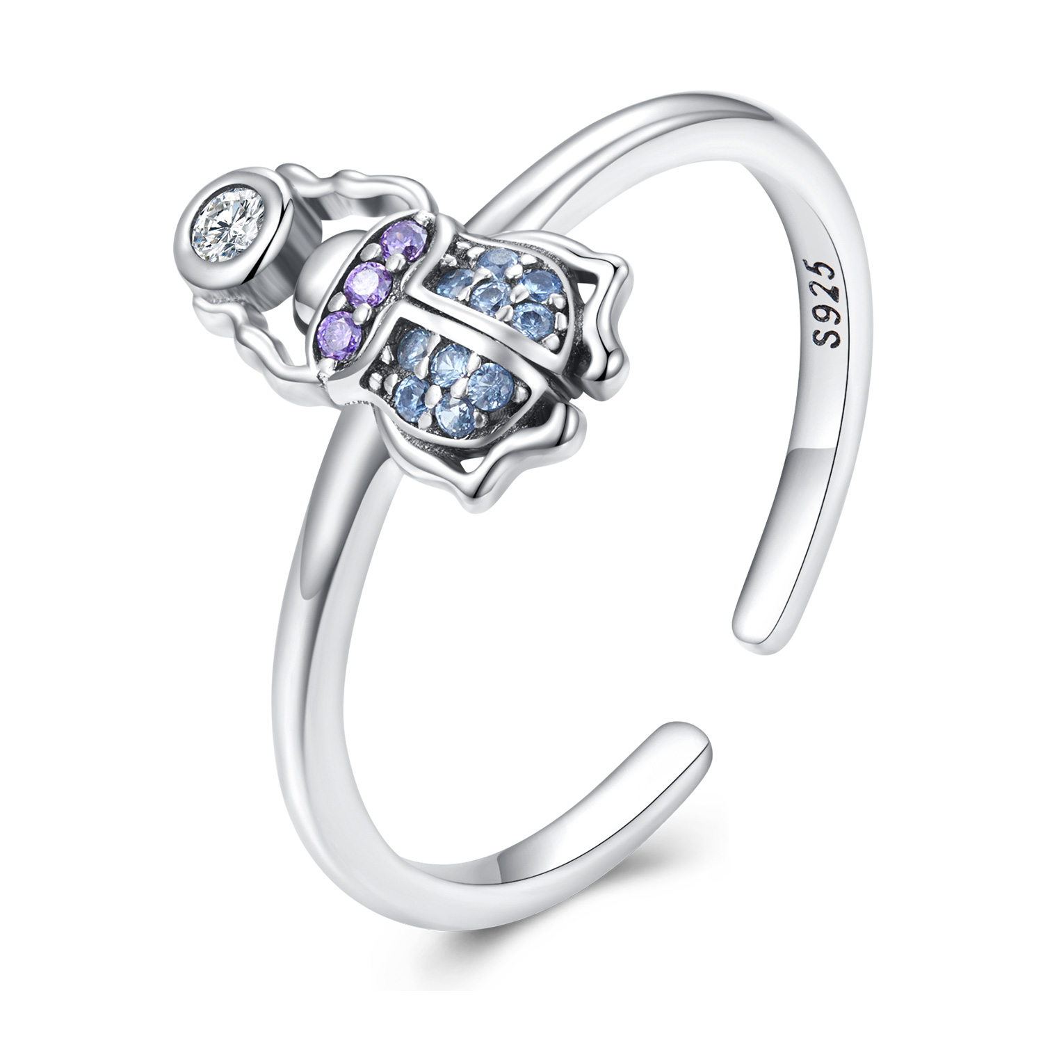 Foto 1 | Anillo Chulada  Escarabajo De Plata .925 Con Chapa De Platino  Se Pude Mojar