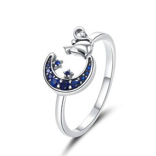 Foto 1 | Anillo Chulada Gato Y Luna De Plata .925 Con Chapa De Platino Se Pude Mojar