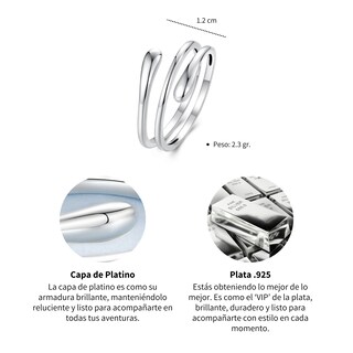 Foto 4 | Anillo Chulada Gotas De Plata .925 Con Chapa De Platino Se Pude Mojar