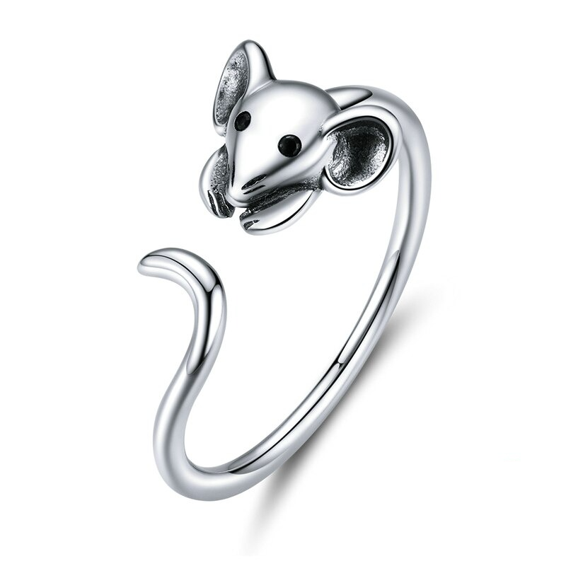 Foto 2 pulgar | Anillo Chulada  Ratón De Plata .925 Con Chapa De Platino Que Lo Protege De Químicos Y Agua