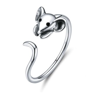 Foto 1 | Anillo Chulada Ratón De Plata .925 Con Chapa De Platino Que Lo Protege De Químicos Y Agua
