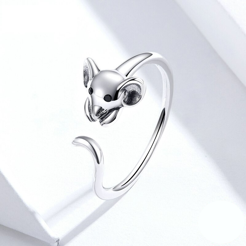 Foto 5 pulgar | Anillo Chulada  Ratón De Plata .925 Con Chapa De Platino Que Lo Protege De Químicos Y Agua