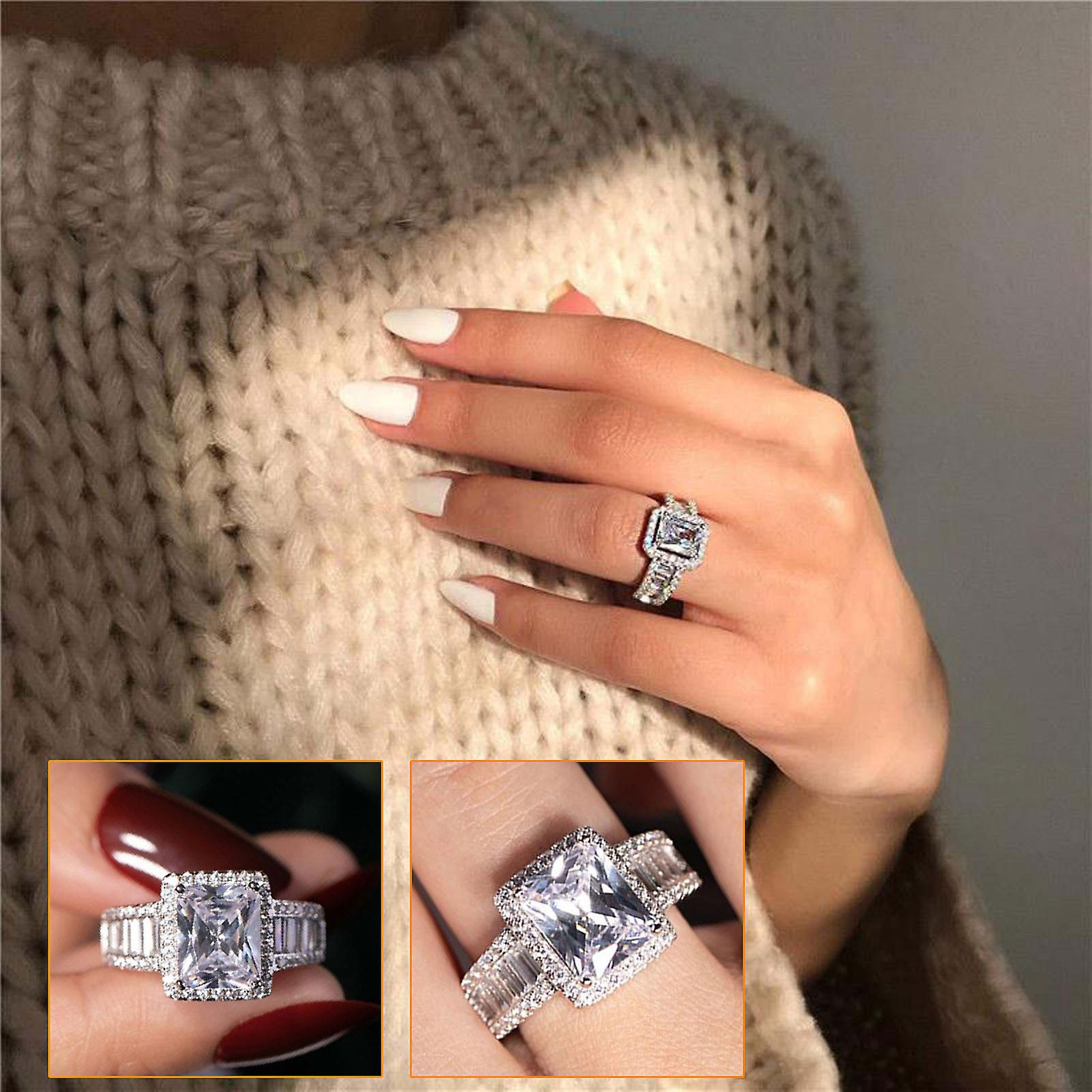 Foto 3 pulgar | Anillo Huoguo Fashion Exquisite Full Diamond Para Mujer - Venta Internacional.